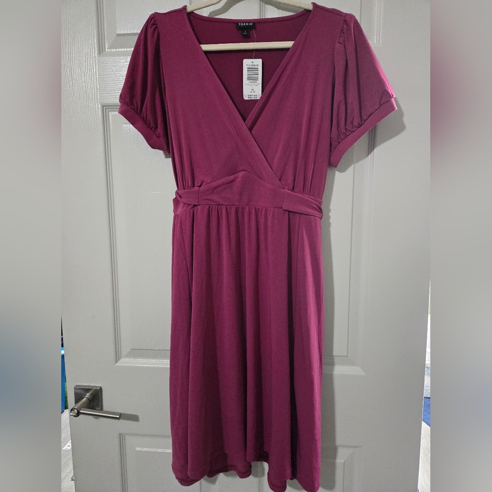 NWT Torrid Women's Midi Dress in Deep Purple